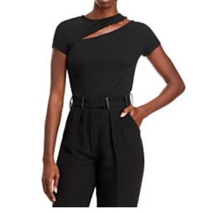 Aqua Cutout Short Sleeve Knit Top